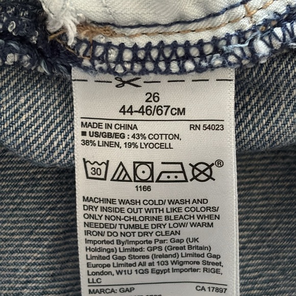 GAP Relaxed Denim Shorts 5” Medium Destroy Jean Shorts Distressed Blue Size 26 - Picture 11 of 12